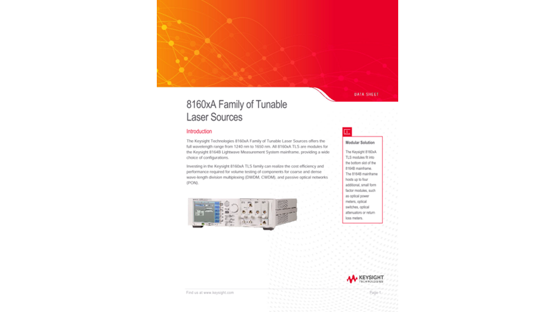 8160xA Family of Tunable Laser Sources